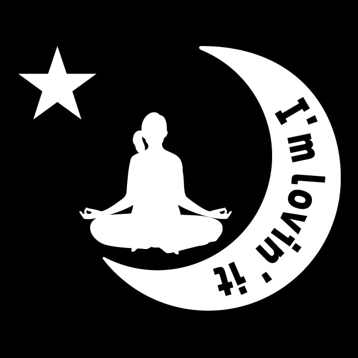 ヨガ 瞑想 座禅 ピラティス ジム ステッカー シール 月 星 スポーツ 運動 部活 クラブ グッズ 雑貨 アイテム 車 自動車 エンブレム 防水 デカール アクセサリー ブランド アウトドア おもしろい かっこいい おしゃれ かわいい デザイン ギフト プレゼント_4509(ホワイト)