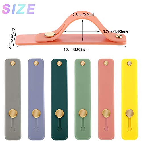 Image of Weewooday 6 Pieces Phone Grip Holder Cell Phone Grip Strap Telescopic Finger Strap Stand Universal Finger Kickstand for Most Smartphones(Vibrant Colors,Classic)