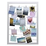 Spetebo – Spetebo Fotohalter 75x55 cm weiß - Leine mit 20 Holz Klammer