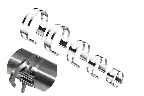 Image of 5Piece Stainless Steel Exhaust Pipe Clamps, Universal, for Welding and Exhaust Repairs (2 inch 2.5 inch 3 inch 3.5 inch 4 inch)