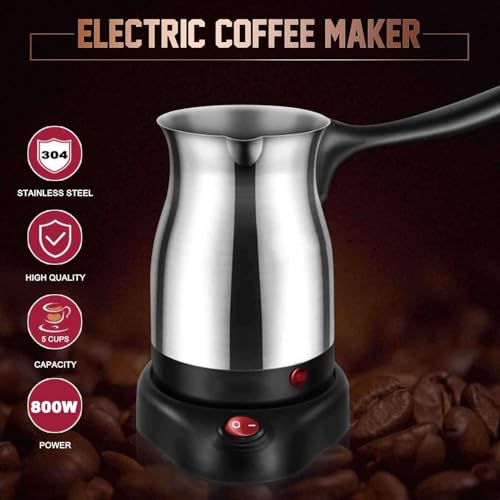 Cafetera eléctrica turca 600ml acero inoxidable miniatura 3