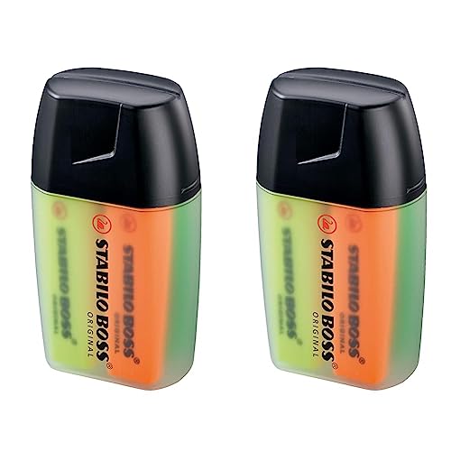 STABILO Highlighter BOSS ORIGINAL - Big Box of 4 - Yellow, Orange, Green, Pink (Pack of 2)