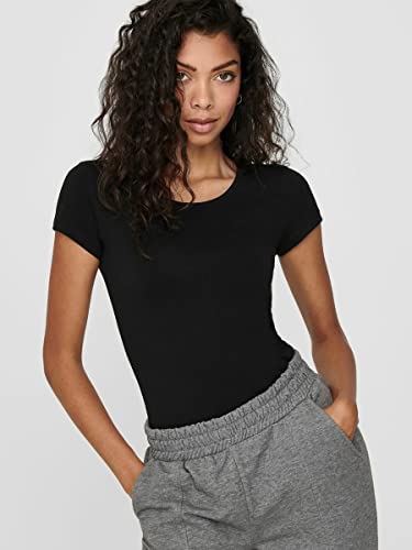 ONLY Damen Onllive Love S/S O-Neck Top JRS Blouse, Schwarz, XL EU – Ansicht 6