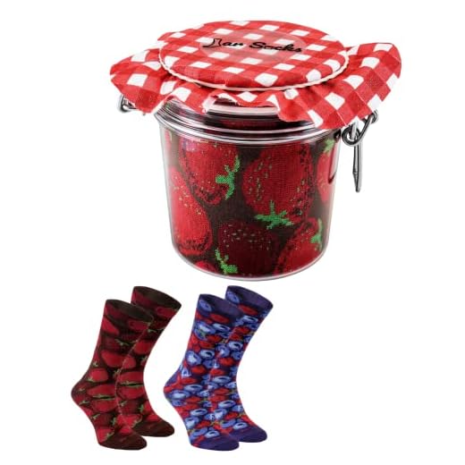 Rainbow Socks - Femme Homme - Fraises et Myrtilles dans un Pot Chaussettes Fantaisies - 2 Paires - Taille 36-40