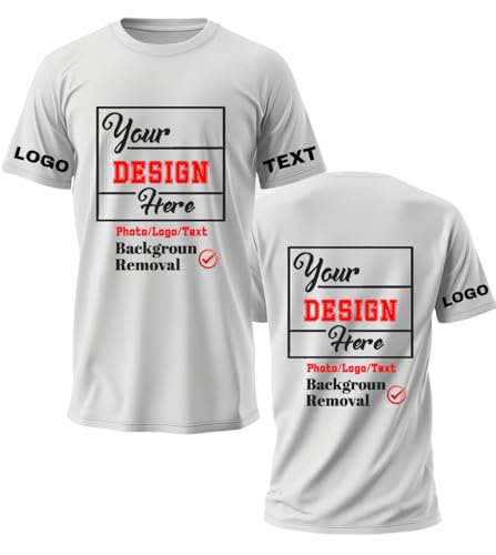 Custom T-Shirt,Personalized Photo/Logo/Text for Your Company/Wedding/Greetings with Digital Printing | Unisex Adult Gift