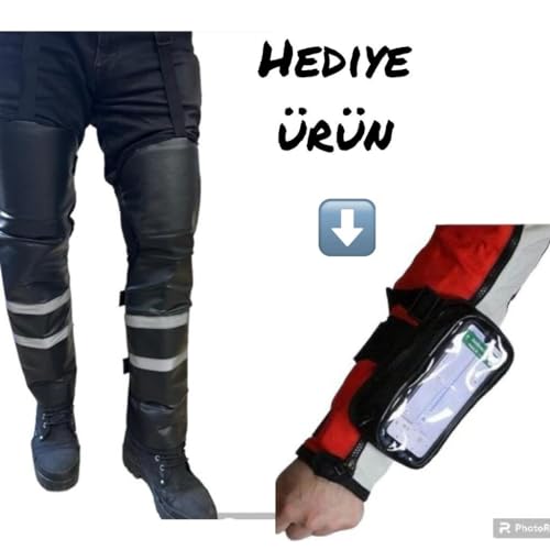 Bike Sky Diz & Bacak Koruma Deri Reflektörlü Yağmur & Rüzgar & Soğuğa Karşı bike sky (Telefon Tutucu Kol Çanta Hediyeli))