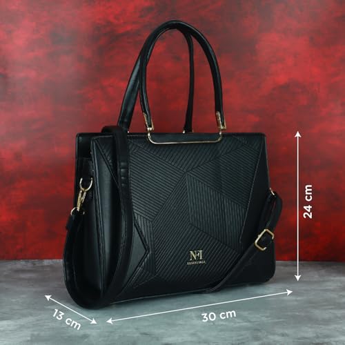 Image of NFI essentials Satchel Bags Ladies Purse Handbag Premium Women Shoulder Travel Bag for Work Gifts for Wife /Mother /Sister Stylish Office College Party Bag