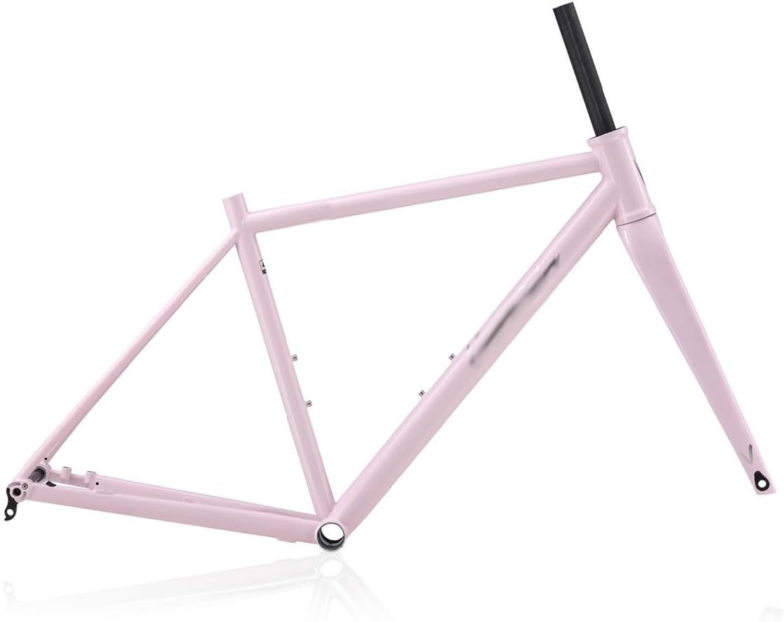 44/47/50/53cm Road Bike Frameset 700C Cr-Mo Steel Bicycle Frame Disc Brake 100/142mm Thru Axle Frames with Carbon Fiber Fork