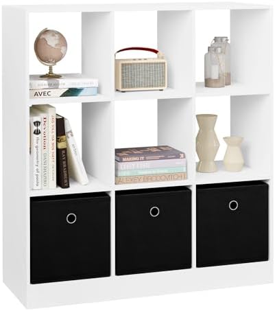 fevarbord Libreria a 3 Cubi,Libreria Mensola con 3 scomparti,Scaffale da Esposizione