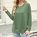 Elesomo Womens Sweatshirts Fall Fashion Clothes Cotton Crewneck Long Sleeve Shirt Tops, Green M