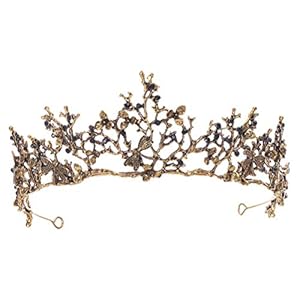 Beaupretty Baroque Crown Tiara Dragonfly Crown Retro Bridal Crown Vintage Crystal Headband Gemstone Wedding Headpiece Headwear