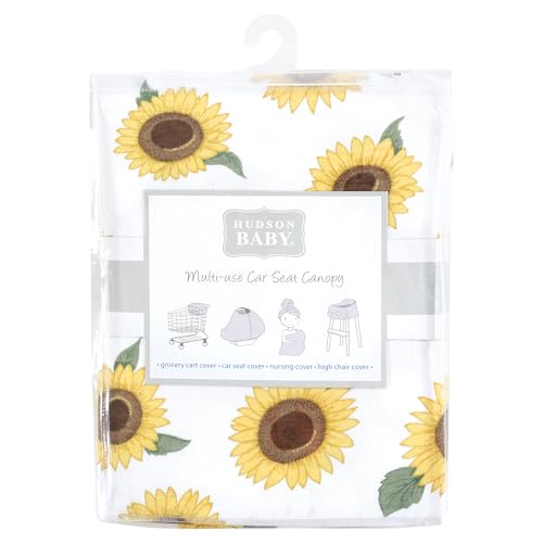 Image of Hudson Baby Unisex Baby Multi-use Car Seat Canopy, Sunflower, One Size