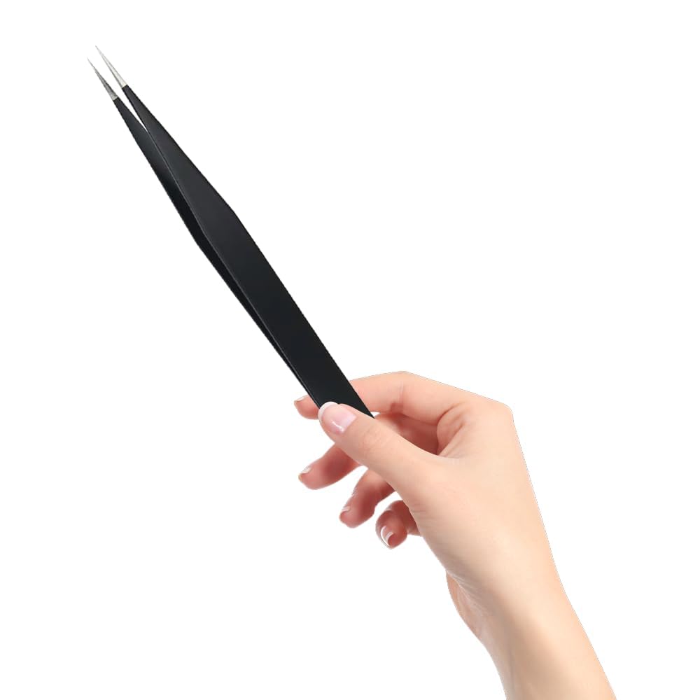 Pinzetta, 2 Pinzetta Extension Ciglia, Kit Pinzetta per Ciglia, Pinzette Diritto e Curvo Tip Pinzette, Professionale Pinzette in Acciaio Inox, per Estensioni Ciglia, DIY