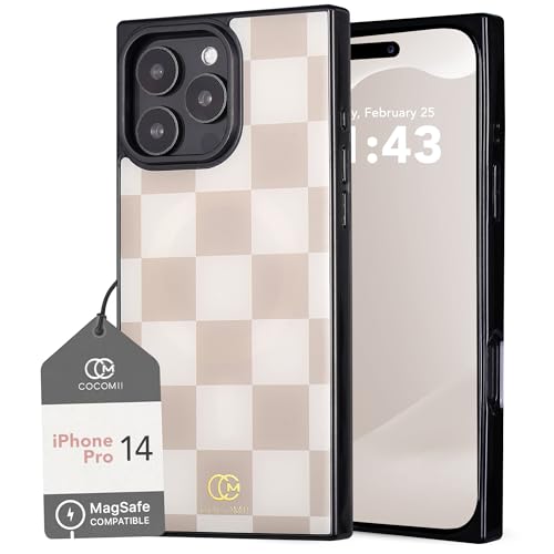 Image of COCOMII Rectangle for iPhone 14 Pro Case, Neutral Checkered