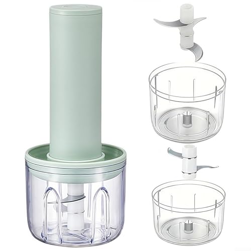 Hachoir à légumes innovant alimenté par USB offrant des résultats rapides dans la préparation des repas; idéal pour les modes de vie occupés partout (vert)