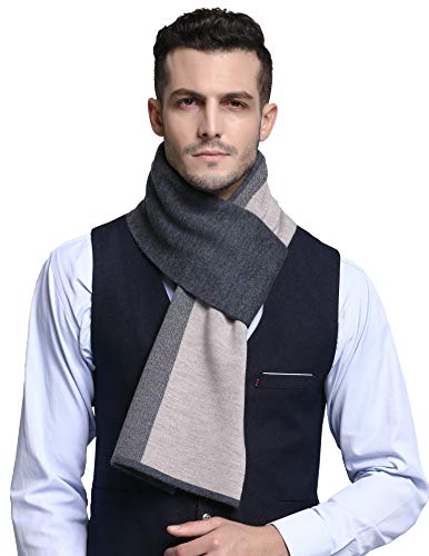 Bufanda de lana RIONA para hombre evita el frío con punto suave de invierno