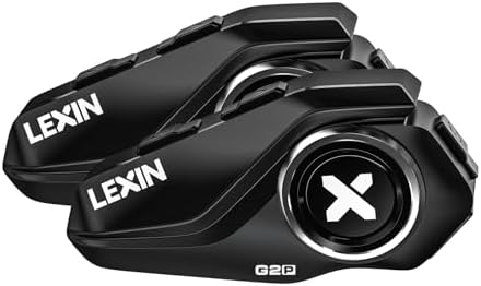 LEXIN G2P Motorcycle Helmet Bluetooth Headset, Group Intercom Communication Systems, FM Radio/ 6 Shells/Universal Pairing/Private Talk/Noise Cancellation, Fit for Snowmobile/ATV, 2 Pack