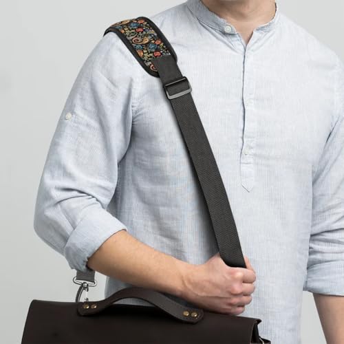 Image of 56 inch Shoulder Strap, Adjustable Thick Soft Universal Replacement Crossbody Handbag Shoulder Strap with Metal Swivel Hooks for Laptop Shoulder Bag /Laptop Messenger Bag /Crossbody Bag