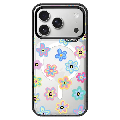 Coque iPhone 17 Pro antichoc fleur groovy transparente protège bouton caméra