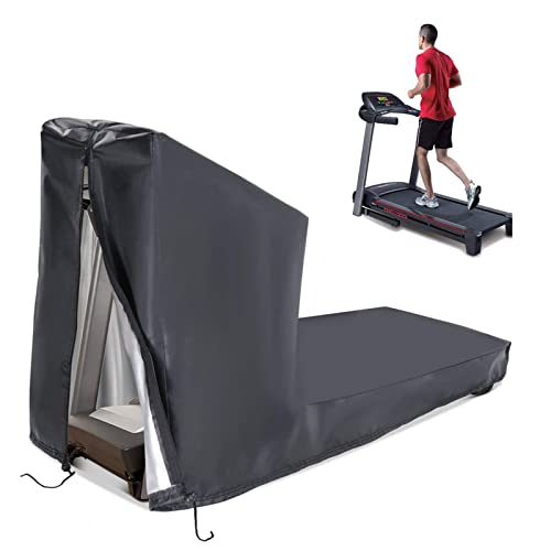 DFFng Nicht Faltbare Laufbandhüllen, Staubdichte wasserdichte, Nicht Faltbare Laufbandschutzhülle für Heimlaufmaschinen mit Reißverschluss und Kordelzug, Schwarz Cover