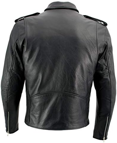 Amazon Com Xelement B7101 Classic Armored Men S Black High Grade Leather Motorcycle Biker Jacket With X Armor Protection Small Automotive
