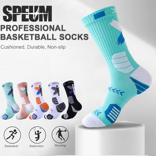 Basketball Socks for Men,Performance Cushioned Men's Athletic Crew Socks with Arch Compression for Basketball Sports3
