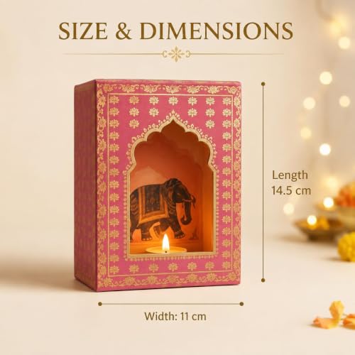 Image of JH Gallery Multicolour Paper Jharokha Diya Set with LED Candles, DIY Wall Decor for Diwali, Ganpati, Navratri, Pooja Room, Mandir & Festival Decoration (Pack of 6)