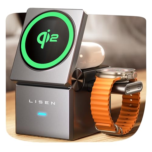 Amazon.co.jp: LISEN magsafe 充電器【Qi2認証】3in1ワイヤレス充電器