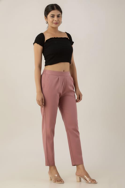 Image of Regular Fit Cotton Woman Trousers Pants Kurti Pant Casual Daily Formal Office Use