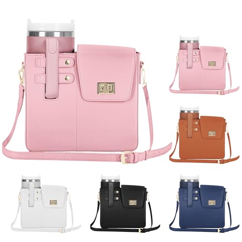 Stanley Lunch Bag, Waterproof Purse for Stanley Cup, Crossbody Bags for Women Travel with Water Bottle Holder