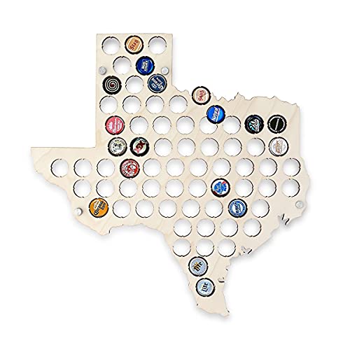 Torched Beer Cap Map Texas United States Beer Cap Holder Wall Decor Cap Catcher Beer Lover Gifts for Men Man Cave Decor Bar Accessories