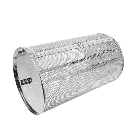 Abaodam Stainless Steel Grill Roaster Drum Rotating Cage for Even Cooking Easy Open Door for Meat Fish and Vegetables Versatile Air Fryer Oven Accessory