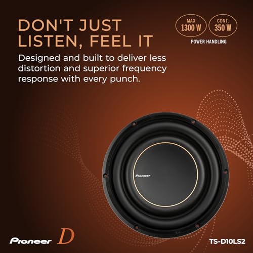 Image of PIONEER D-Series TS-D10LS2 Shallow-Mount 10 inch Subwoofer 1200W Max