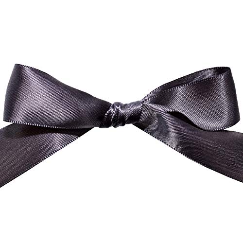 Image of Morex Ribbon 08822 /50-077 Double Face Satin Ribbon, 7 /8 inch x 50 Yd, Charcoal
