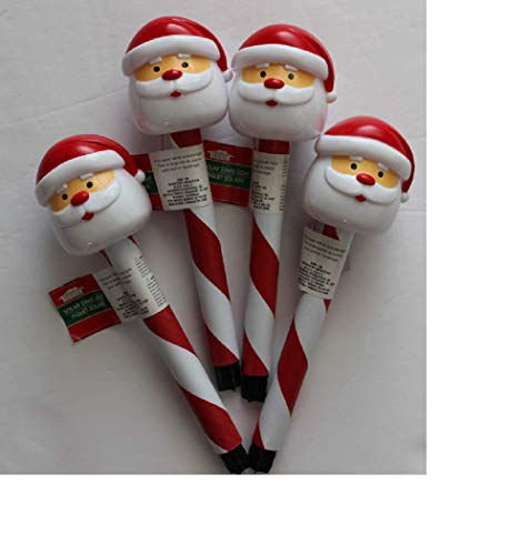 Christmas Santa Solar Stake Lights Set of 4