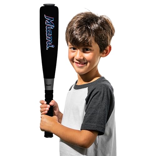 Image of Franklin Sports Miami Marlins Foam Bat & Ball Set - 21 inch Soft Jumbo Team Baseball Bat and Ball Team Logo - MLB Official Licensed Product