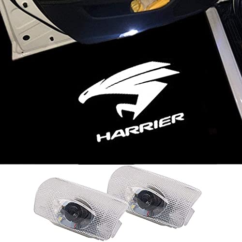 DISYEE 石英ガラスレンズ 2個セット カーテシランプ ドアウェルカムライト カーテシライト カーテシ 車用ドアランプ LEDロゴ投影 (HARRIER)