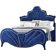 Benjara Modern Velvet Upholstered Channel Tufted Eastern King Bed