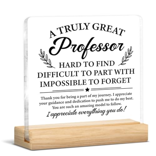 Professor Gifts for Women Men, Appreciation Gifts for Professor Clear Acrylic Desk Decorative Sign