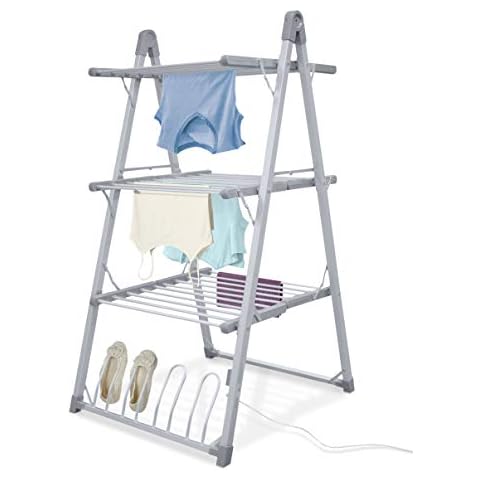 HomeRepublic Deluxe Maxi Plus Electric Air Dryer 3 Tier plus Shoes Rack Clothes Dryer Energy Saving Multi Purpose Clothes Rack Less Than 6p per Hour (3 Tier) Cover