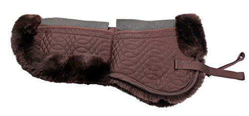 Merauno Lammfell Korrektur Pad Korrektur Half Saddle Pad Gesteppte Baumwolle 4 Taschen mit Memory-Foam-Einsätze