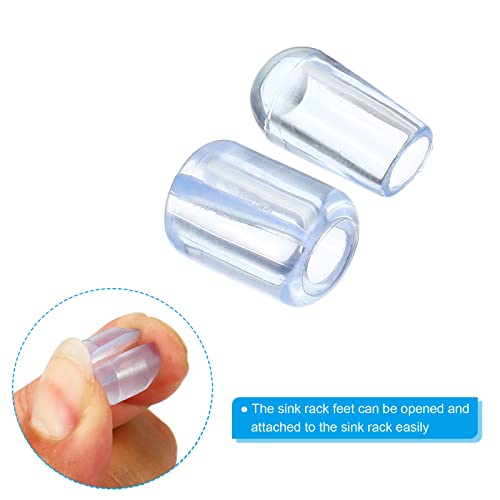 Pies para rejilla de fregadero de cocina PATIKIL, plástico transparente miniatura 5