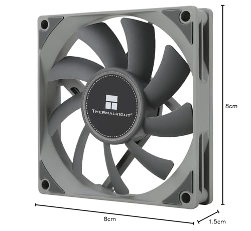 Image of Thermalright TL-8015 CPU Fan Computer case Fan Quiet 4pin PWM PC Fan, 15mm Slimline Cooler Fan, 2200RPM Speed, 80mm CPU Cooling Fan