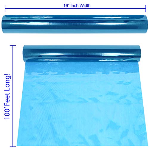 AnapoliZ Cellophane Wrap Roll Blue | 100’ Ft. Long X 16” in. Wide | 2.3 Mil Thick Transparent Blue | Gifts, Baskets, Treats, Cellophane Wrapping Paper | Colorful Cello, Baby Shower Decorations