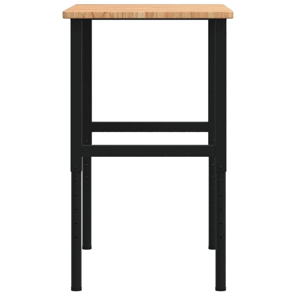 vidaXL Banco de Trabajo Rectangular Madera Maciza 100x60x(71,5-98) cm