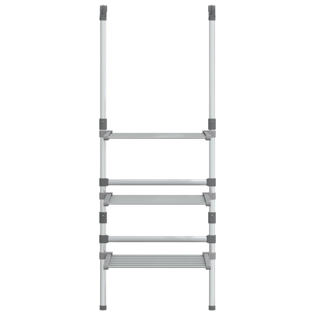 Hängender Wäschetrockner 3 Etagen aus Aluminium, flügelständer für platzsparendes Trocknen, höhenverstellbar 90 bis 135 cm, für Tür oder Duschwand, klappbar