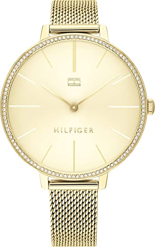 Tommy Hilfiger Montre Analogique à Quartz pour Femme avec Bracelet milanais en Acier Inoxydable doré - 1782114