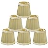 Abats-jour de Lampe en Tissu, Lot de 6 Petit Abat-Jour à Clipser pour Applique de Bougeoir Lustre de Chandelier, 8,5x12x11cm