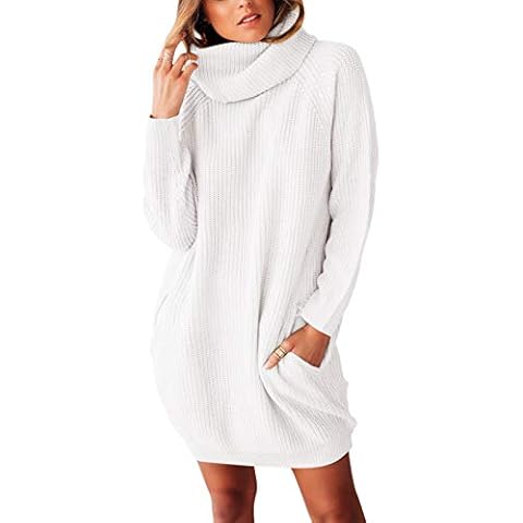 Sovoyontee Vestido de suéter de Cuello Alto Extragrande con Bolsillos XL Cover
