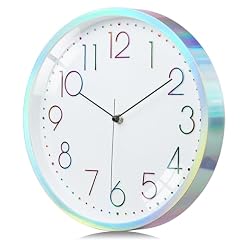 Lafocuse 12 Inch Cool Silver Wall Clock for Living Room Decor, Silent Analog Wall Clock Battery photo Lafocuse 12 Inch Cool Silver Wall Clock for Living Room Decor, Silent Analog Wall Clock Battery
